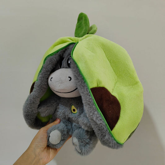 Cute Strawberry Avocado Donkey Baby Sleeping Music Early Education Doll