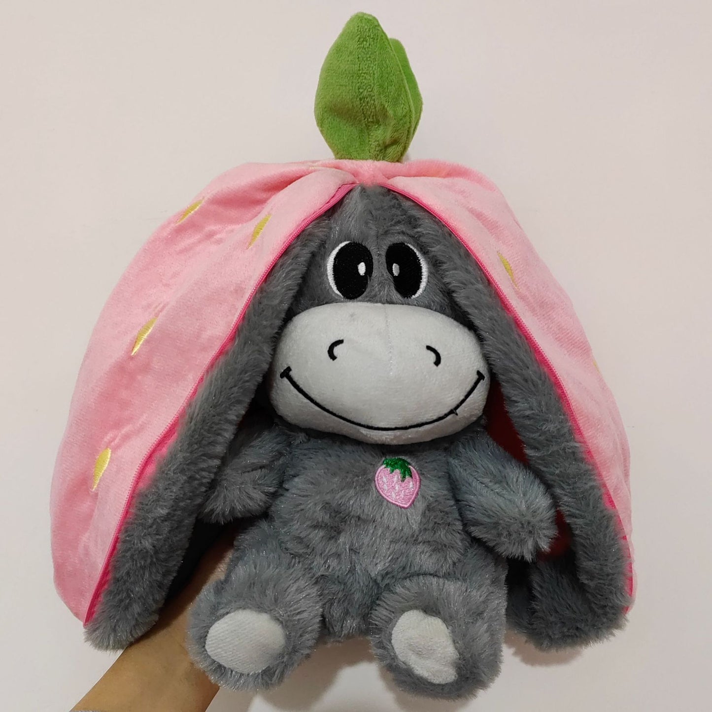 Cute Strawberry Avocado Donkey Baby Sleeping Music Early Education Doll