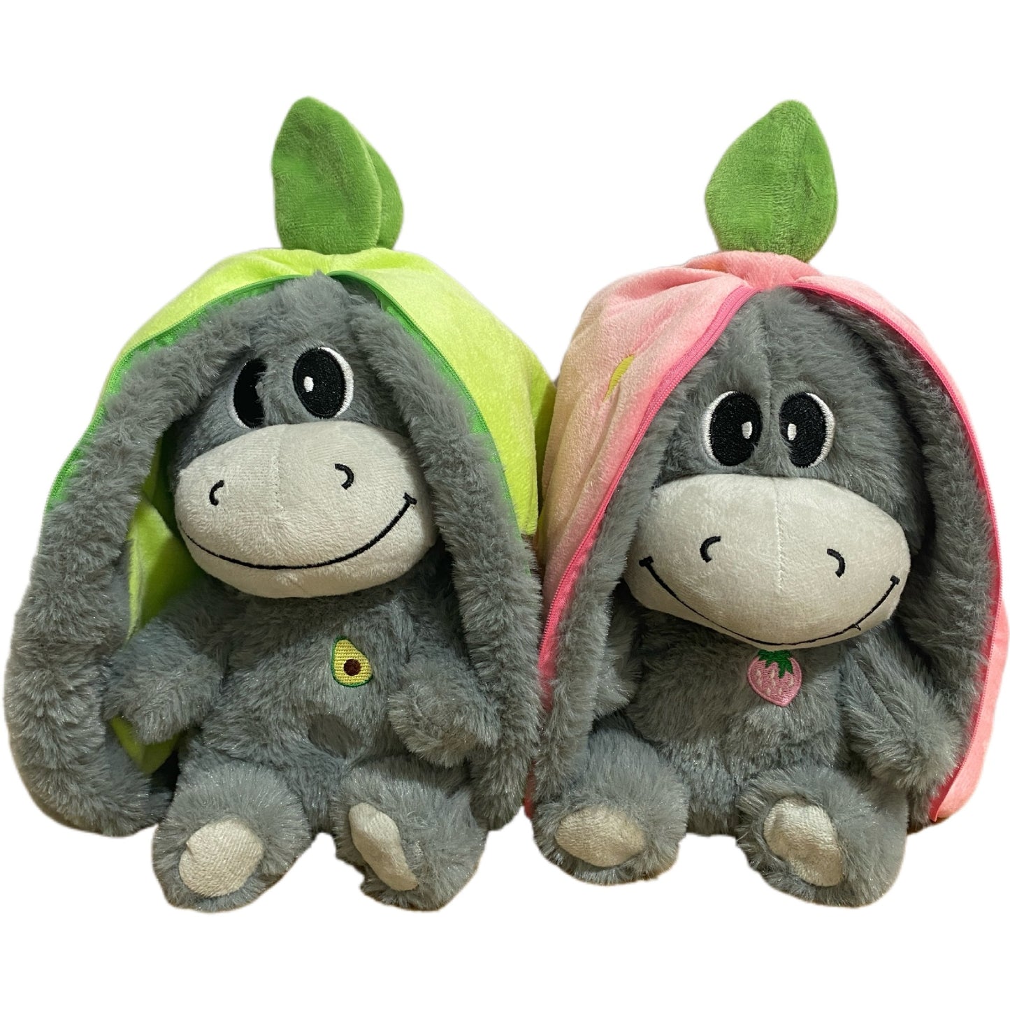 Cute Strawberry Avocado Donkey Baby Sleeping Music Early Education Doll