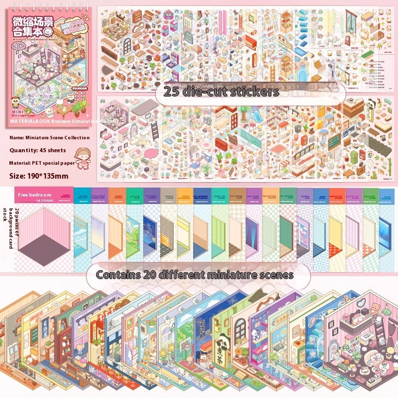 Sticker 3D Stacked Miniature Scene Book